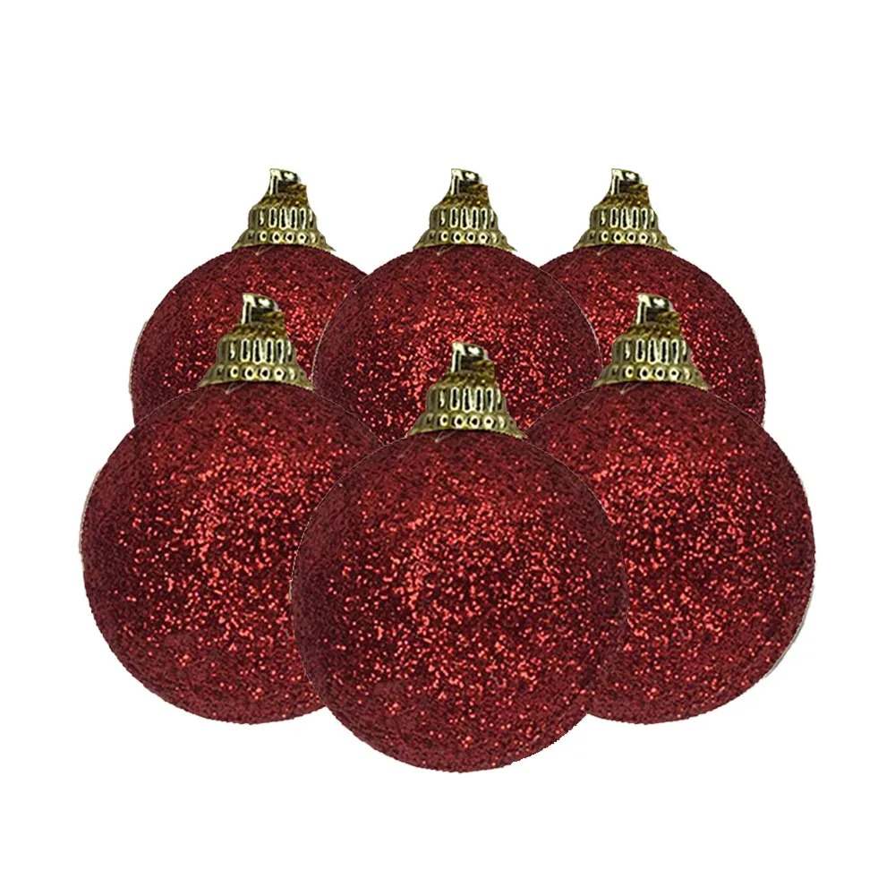 BOLA NATAL VERMELHA C/6